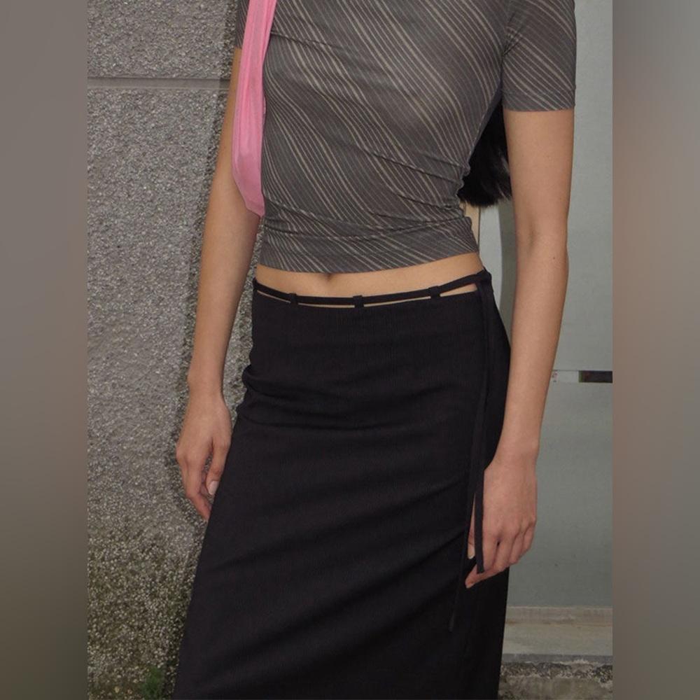 PALOMA WOOL Cut Out Pin Stripe Axel Three in One Midi Dress Skirt Top Size M - Picture 5 of 16